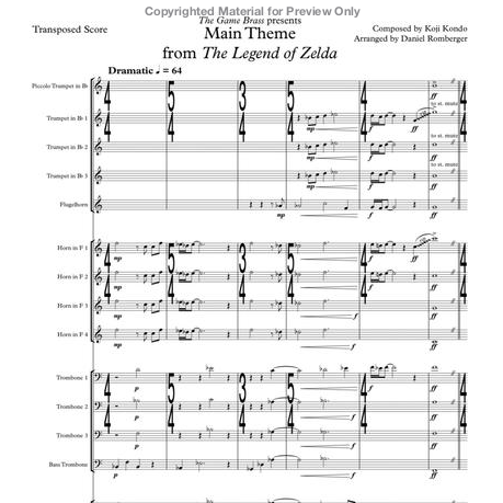 Zelda Main Theme Sheet Music Thumbnail